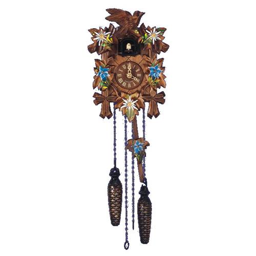 Coucou quartz 23cm, motif chasse, avec fleurs peintes ASQ70/10E