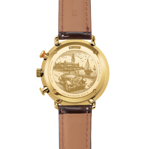 HAMBURG CHRONO édition vintage dorée verte cuir marron S01-HCV22-BR01
