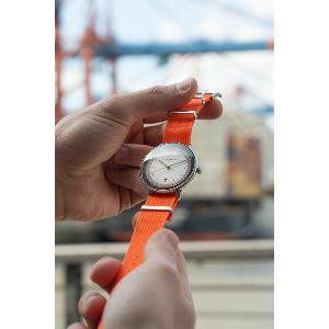 Montre HAMBURG Edition HAFEN - Bracelet nylon orange S01-HHH16-FI02
