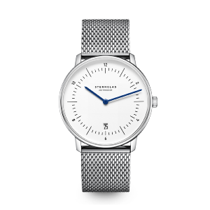 Montre NAOS blanc argent - Bracelet milanais argent S01-NA44-MI04