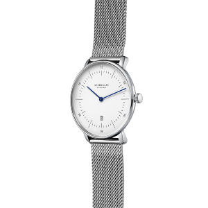 Montre Naos XS blanc argent - Bracelet milanais argent S02-ND01-MI01