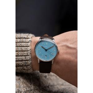 Montre LUMATIK bleue sur cuir brun S02-LM17-PR04